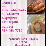 bc Challah Bake with Rebbetzin Iris Elyashiv